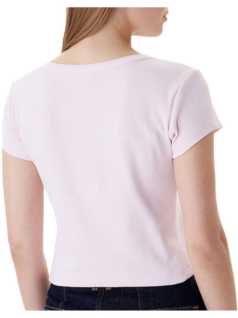 Calvin klein dames t-shirt roze met label 2x2 Roze - Kiabi