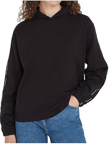 Calvin klein dames zwarte sweatshirt met elastische band