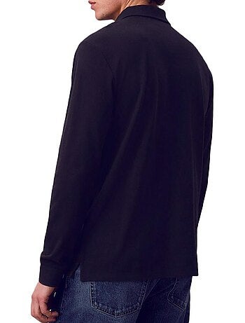 Calvin klein heren polo lange mouwen zwart casual pique