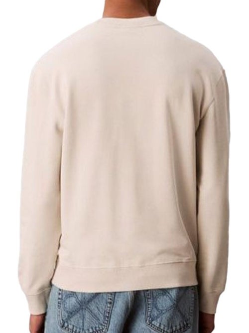 Calvin Klein Heren Sweatshirt Ecru - Monogram 350terry - Kiabi Calvin Klein Heren Sweatshirt Ecru - Monogram 350terry - Kiabi