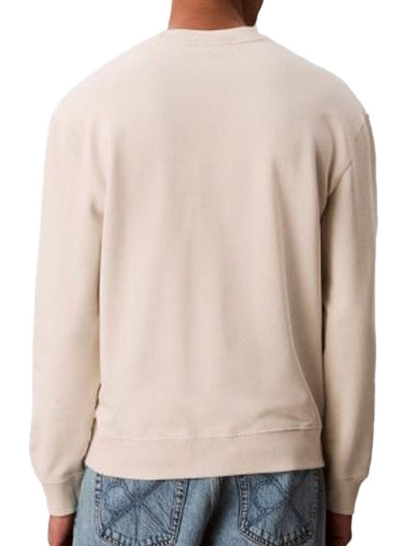 Calvin Klein Heren Sweatshirt Ecru - Monogram 350terry Ecru - Kiabi