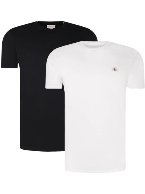 Calvin Klein Heren T-shirts Zwart/Wit - 2-Pack - Kiabi Calvin Klein Heren T-shirts Zwart/Wit - 2-Pack - Kiabi