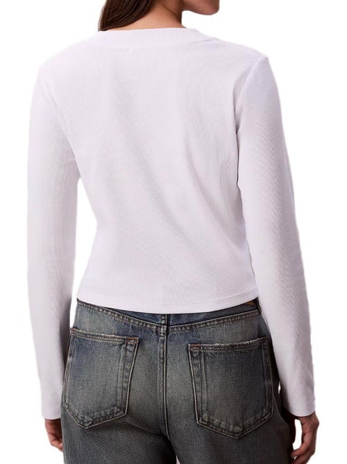 Calvin Klein Jeans Baby Wit T-shirt met Lange Mouwen voor Dames - Kiabi Calvin Klein Jeans Baby Wit T-shirt met Lange Mouwen voor Dames - Kiabi