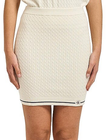 Calvin klein jeans beige microkabel rok voor dames