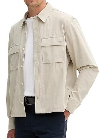 Calvin klein jeans beige nylon overhemd voor heren
