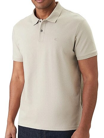 Calvin klein jeans beige polo heren - verfijnde stijl