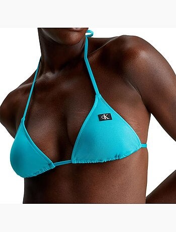Calvin klein jeans blauwe triangel bikini top voor dames