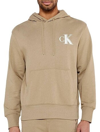 Calvin klein jeans bold lichtbruin heren sweatshirt