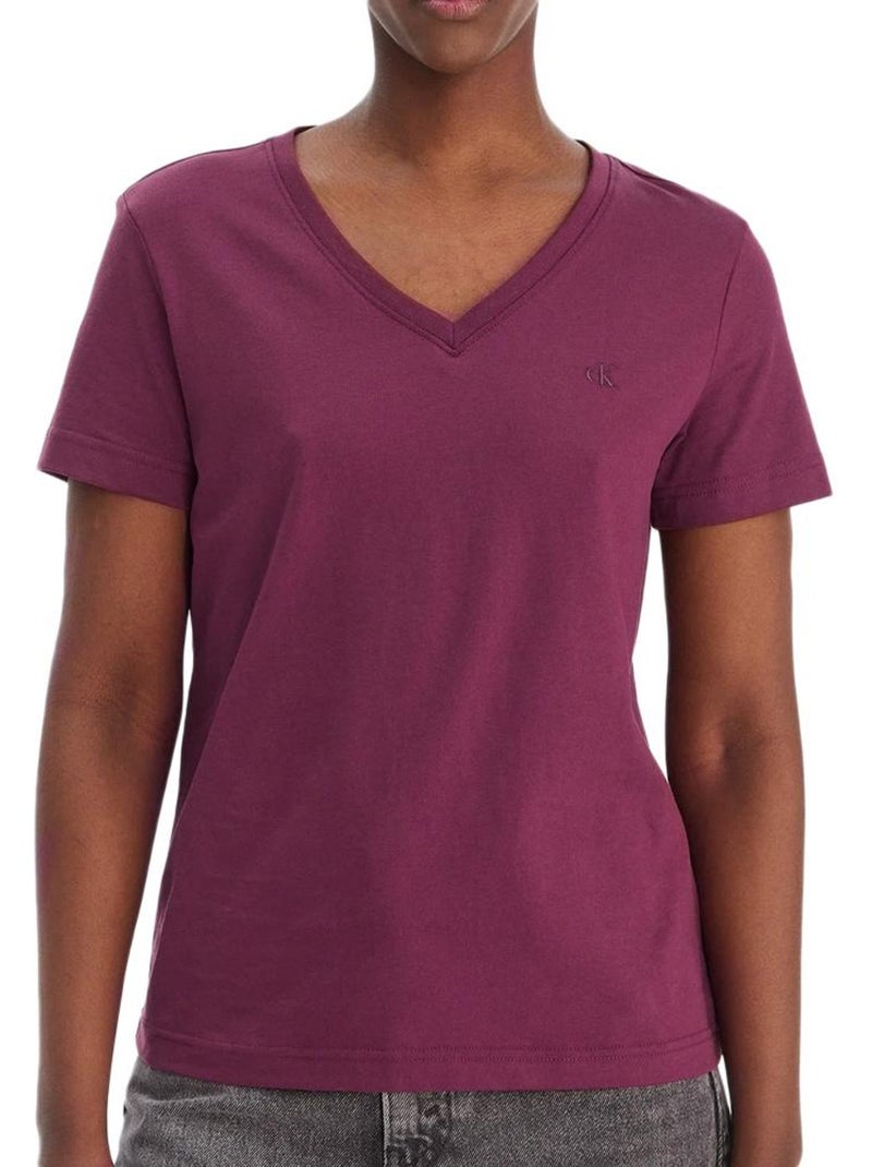 Calvin Klein Jeans Bordeaux Rood Dames T-Shirt LV047B205G Bordeaux - Kiabi