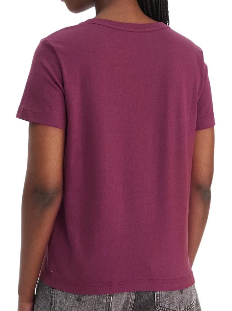 Calvin Klein Jeans Bordeaux Rood Dames T-Shirt LV047B205G Bordeaux - Kiabi