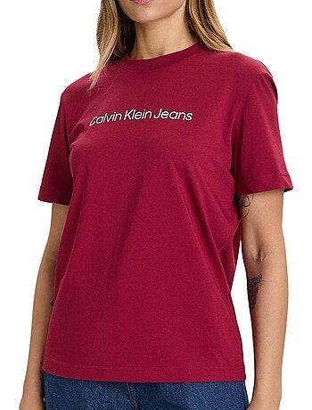 Calvin klein jeans bordeaux t-shirt voor dames - lv047c912g