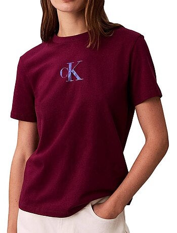 Calvin klein jeans bordeaux t-shirt voor dames - lv047e804g