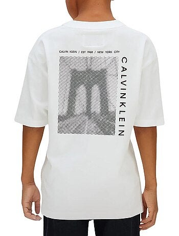 Calvin klein jeans bridge jongens t-shirt met lange mouwen wit