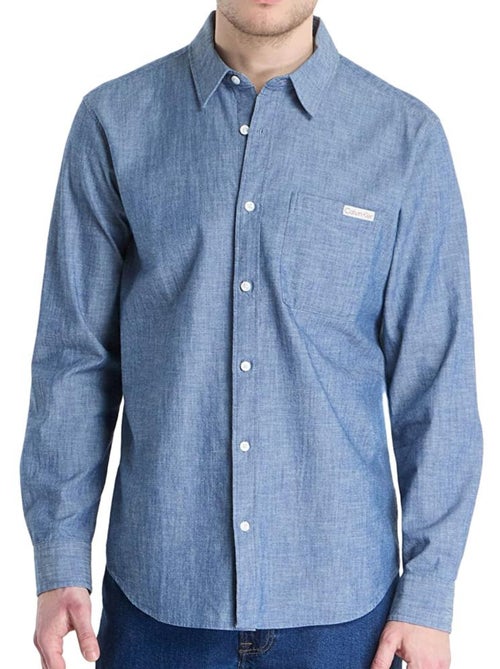 Calvin Klein Jeans Chambray Overhemd voor Heren - Blauw - Kiabi Calvin Klein Jeans Chambray Overhemd voor Heren - Blauw - Kiabi