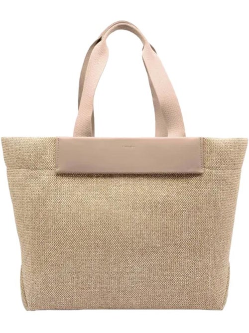 Calvin Klein Jeans CK Raffia Beige Dames Shopper Tas - Kiabi Calvin Klein Jeans CK Raffia Beige Dames Shopper Tas - Kiabi