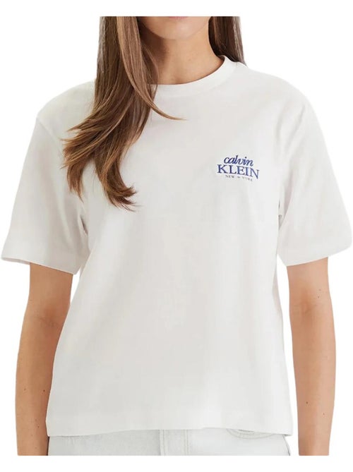 Calvin klein jeans classics wit t-shirt voor dames - Kiabi