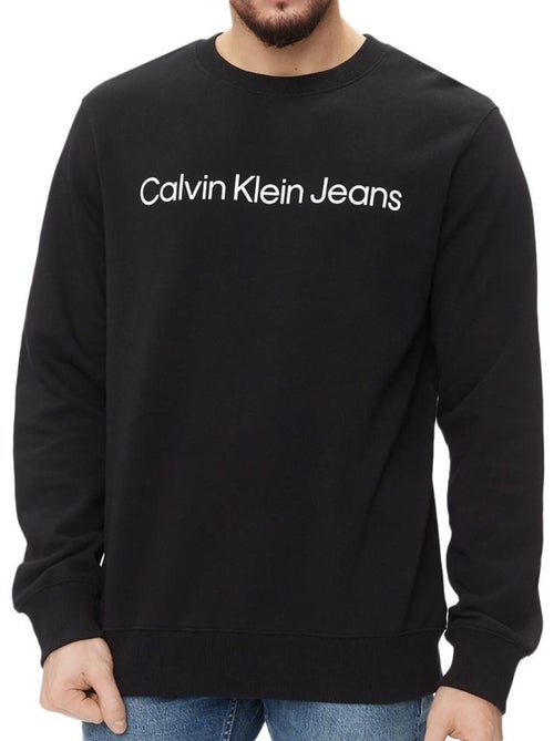Calvin Klein Jeans Core Instit Heren Sweatshirt Zwart - Kiabi Calvin Klein Jeans Core Instit Heren Sweatshirt Zwart - Kiabi