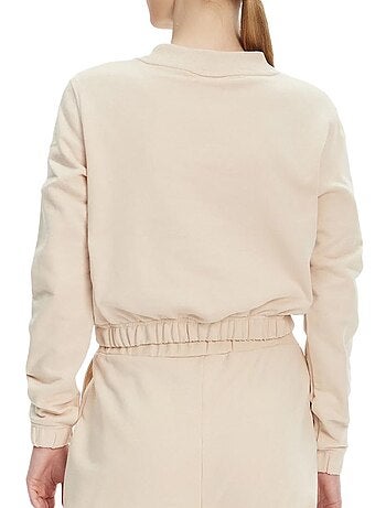 Calvin klein jeans dames beige sweatshirt met applicatie