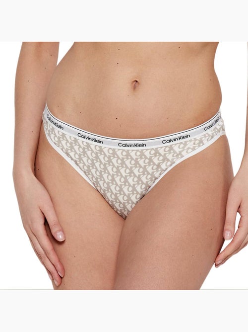 Calvin Klein Jeans Dames Bikini Broekje Wit/Grijs - Kiabi