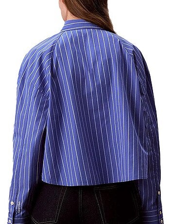 Calvin klein jeans dames boxy gestreept overhemd blauw