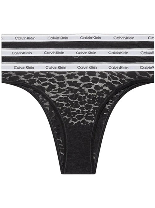 Calvin klein jeans dames braziliaanse culottes zwart - 3-pack - Kiabi
