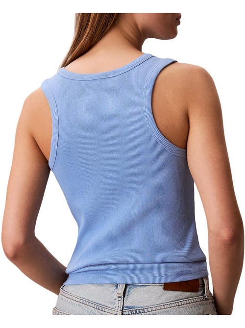 Calvin Klein Jeans Dames Débardeur Blauw met Geweven Label - Kiabi Calvin Klein Jeans Dames Débardeur Blauw met Geweven Label - Kiabi