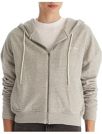 Calvin klein jeans dames grijs sweatvest met rits