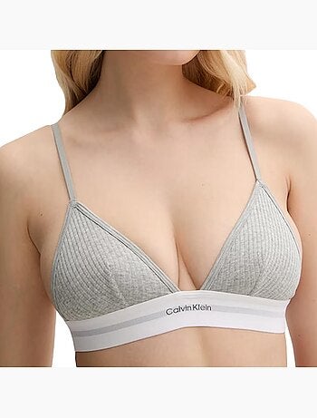 Calvin Klein Jeans Dames Grijze Ongevoerde Triangel Bh