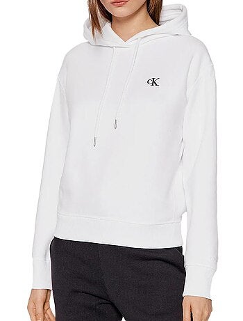 Calvin klein jeans dames hoodie wit met borduring