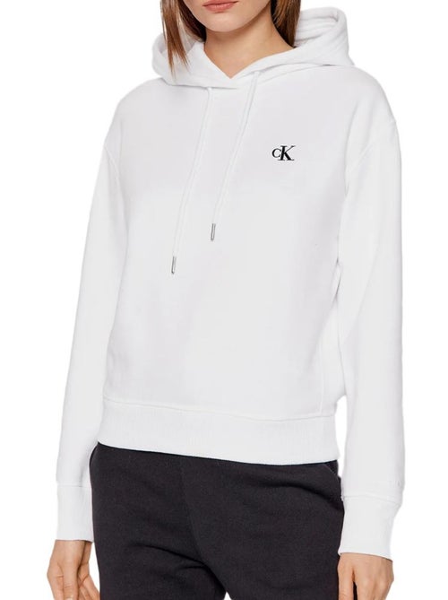 Calvin Klein Jeans Dames Hoodie Wit met Borduring - Kiabi Calvin Klein Jeans Dames Hoodie Wit met Borduring - Kiabi