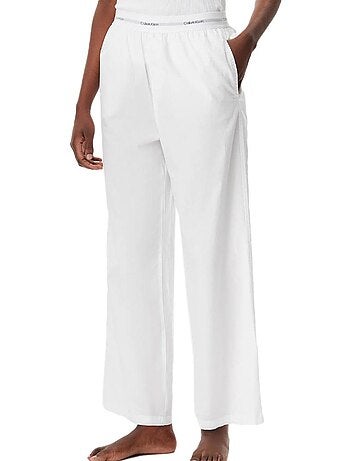 Calvin klein jeans dames nachtbroek wit poplin met logo