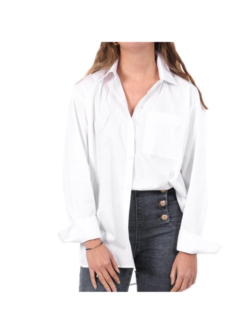 Calvin Klein Jeans Dames Poplin Relaxed Blouse Wit - Kiabi Calvin Klein Jeans Dames Poplin Relaxed Blouse Wit - Kiabi