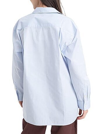 Calvin klein jeans dames poplin relaxed overhemd blauw