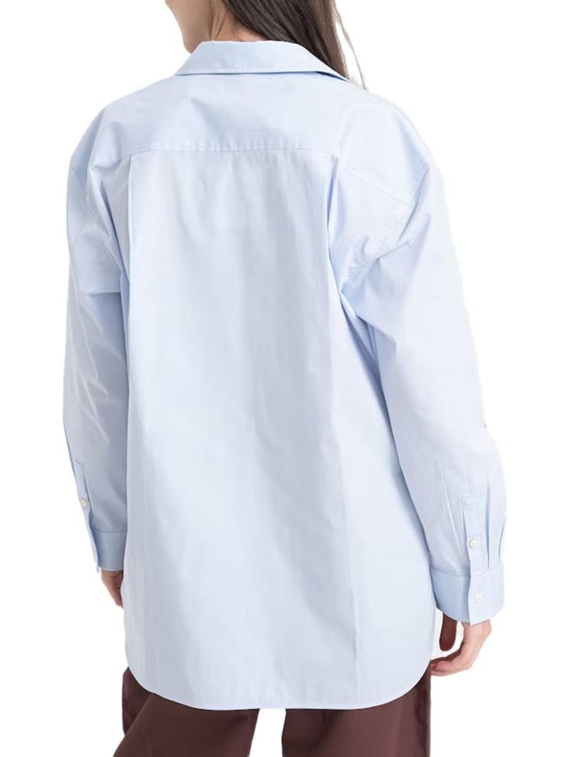 Calvin Klein Jeans Dames Poplin Relaxed Overhemd Blauw Blauw - Kiabi