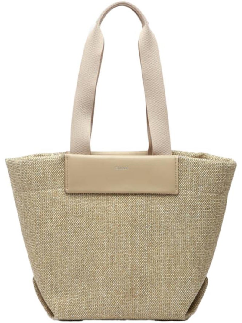 Calvin Klein Jeans Dames Raffia Handtas K60K613174 Beige - Kiabi