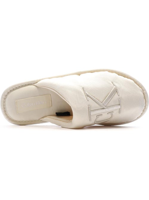 Calvin Klein Jeans Dames Satijnen Muiltjes Wit - Kiabi Calvin Klein Jeans Dames Satijnen Muiltjes Wit - Kiabi