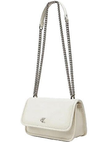 Calvin klein jeans dames schoudertas ecru met ketting