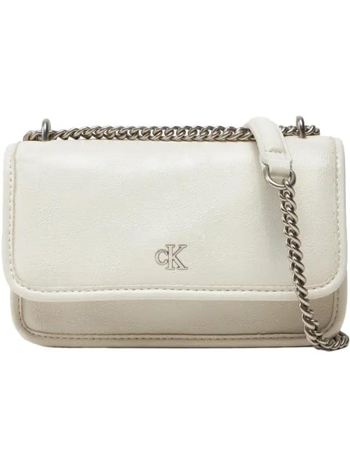 Calvin Klein Jeans Dames Schoudertas Ecru met Ketting - Kiabi Calvin Klein Jeans Dames Schoudertas Ecru met Ketting - Kiabi