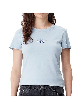 Calvin klein jeans dames t-shirt blauw met gradiënt