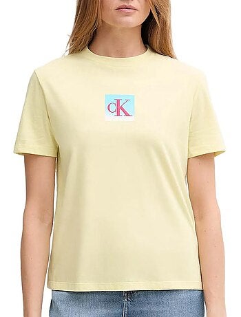 Calvin klein jeans classic boxed t-shirt wit voor dames