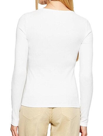 Calvin klein jeans dames t-shirt met lange mouwen zwart geweven