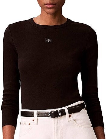 Calvin klein jeans dames t-shirt met lange mouwen wit
