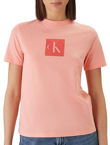 Calvin klein jeans monogram dames t-shirt zwart
