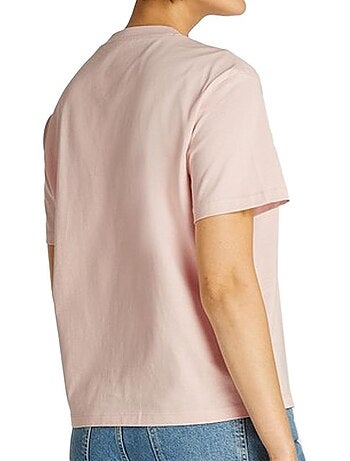 Calvin klein jeans dames t-shirt roze geborduurd