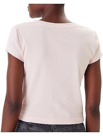 Calvin klein jeans dames t-shirt roze ri-cloud met label