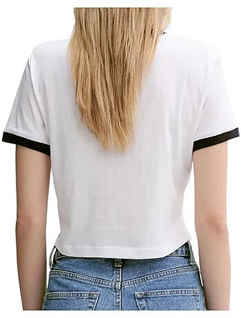 Calvin klein jeans dames t-shirt wit drapey jersey