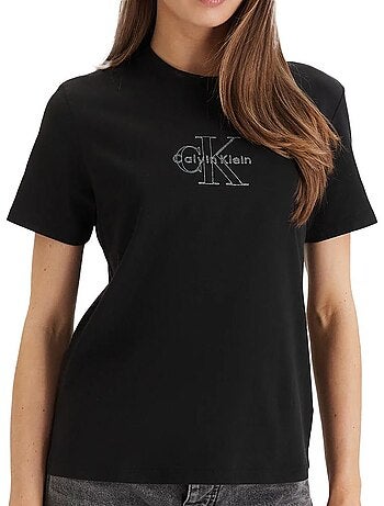 Calvin klein jeans t-shirt dames violet klassiek monologo