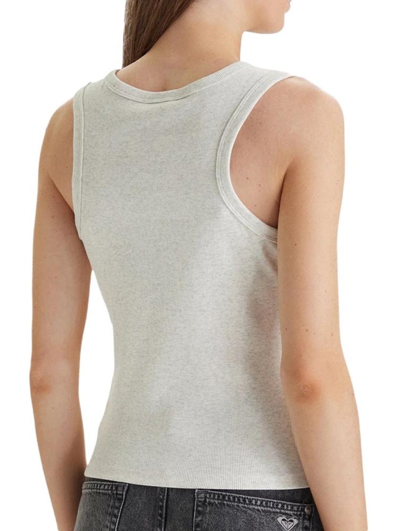 Calvin Klein Jeans Dames Tanktop Gebroken Wit met Geweven Label Wit - Kiabi