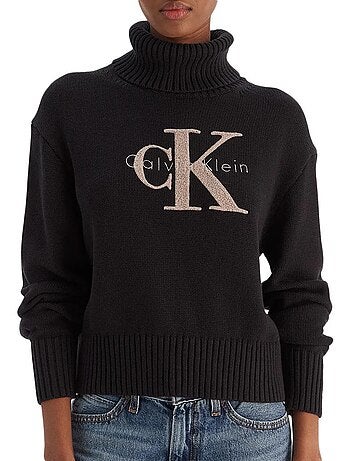 Calvin klein jeans dames trui zwart chenille