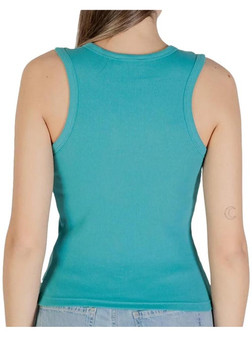 Calvin Klein Jeans Dames Turquoise Mouwloze Top met Label - Kiabi